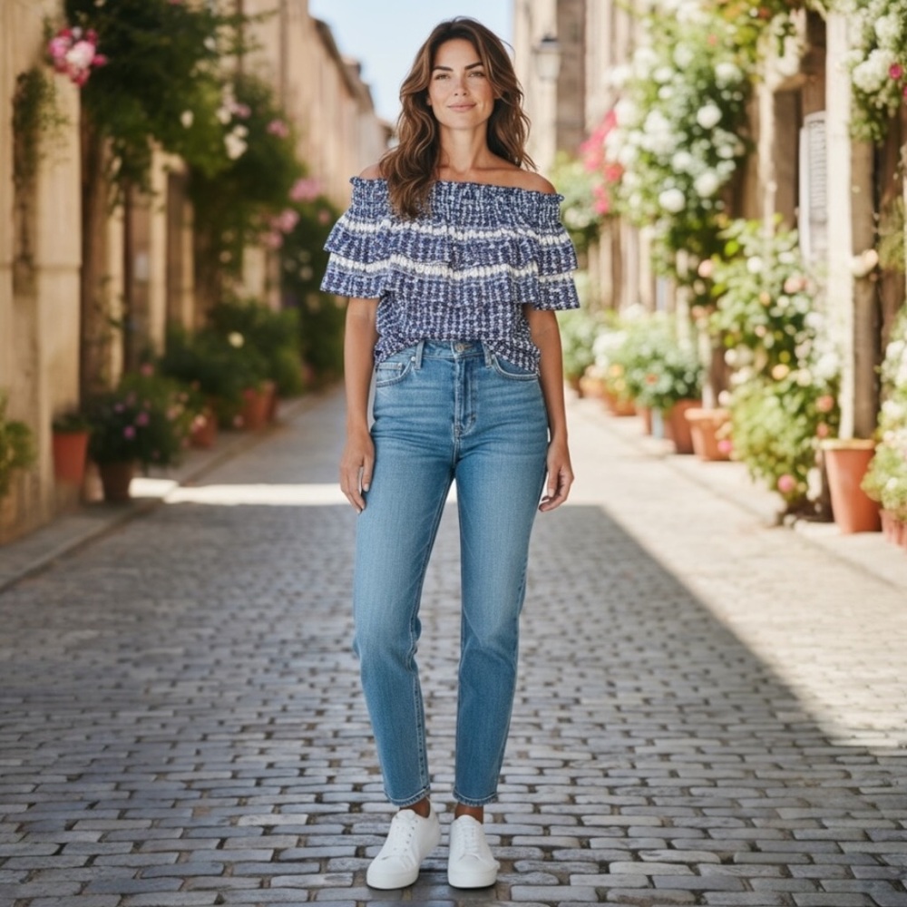 Margarita Mercantile Embroidered Off-Shoulder Top – Size CH (Small/Medium)